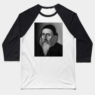 John Dee Black And White Portrait | John Dee Artwork 2 Baseball T-Shirt